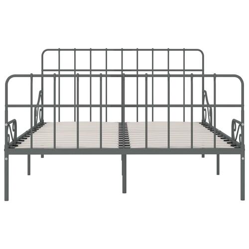Sengestel med lamelbund 140 x 200 cm metal grå