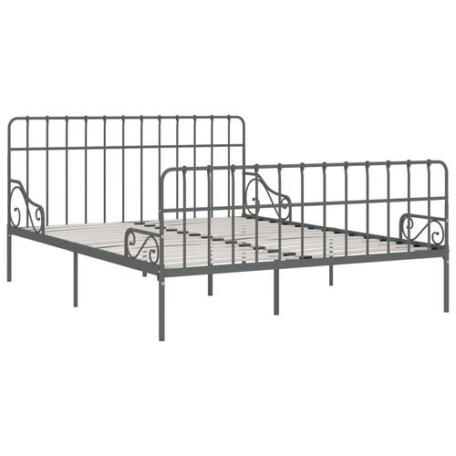 Sengestel med lamelbund 180 x 200 cm metal grå