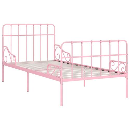 Sengestel med lamelbund 100 x 200 cm metal pink