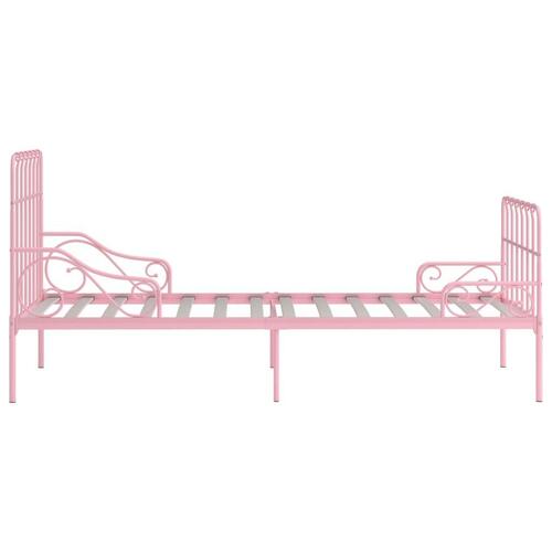 Sengestel med lamelbund 100 x 200 cm metal pink