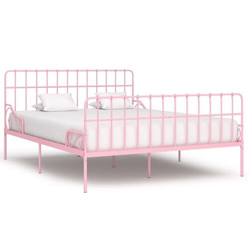 Sengestel med lamelbund 180 x 200 cm metal pink