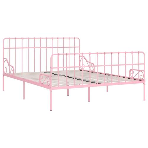 Sengestel med lamelbund 180 x 200 cm metal pink