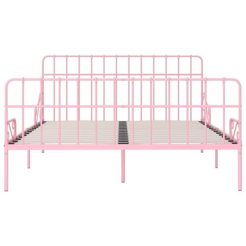 Sengestel med lamelbund 180 x 200 cm metal pink