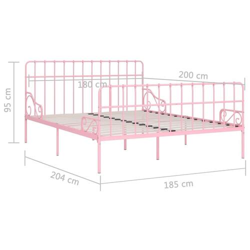 Sengestel med lamelbund 180 x 200 cm metal pink