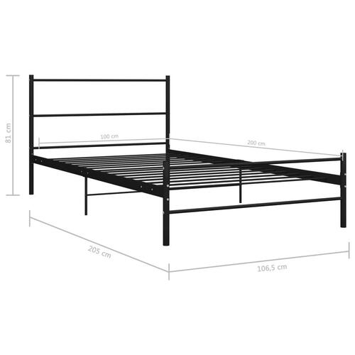 Sengestel 100 x 200 cm metal sort