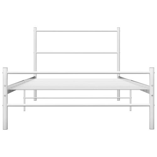 Sengestel 90x200 cm metal hvid