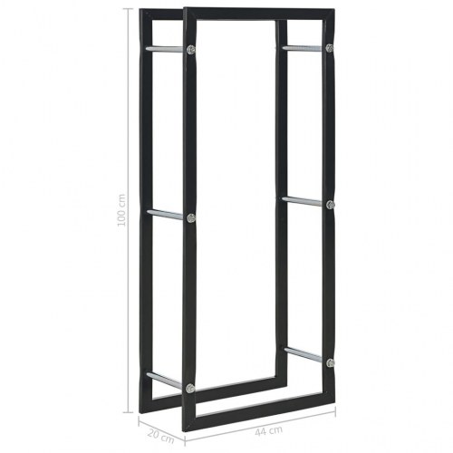 Brændestativ 44 x 20 x 100 cm sort stål