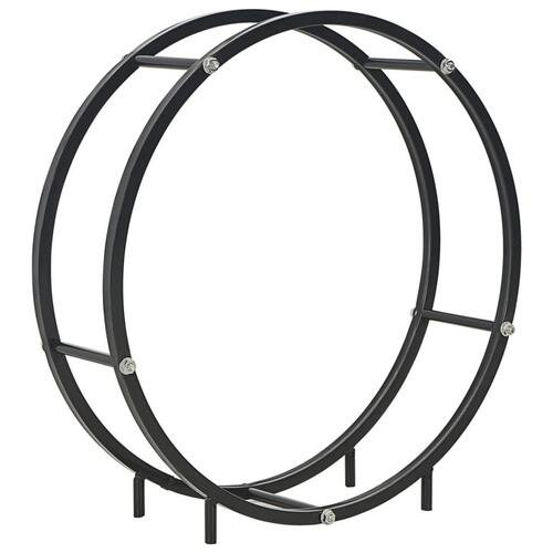 Brændestativ 70x20x70 cm stål sort