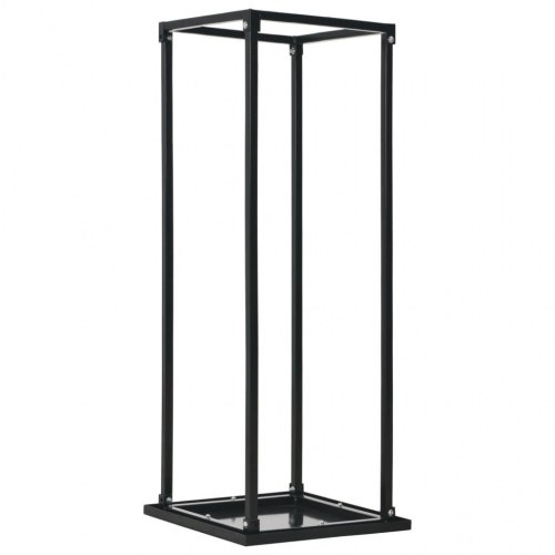 Brændestativ med bund 37 × 37 × 113 cm - sort stål