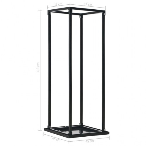 Brændestativ med bund 37 × 37 × 113 cm - sort stål