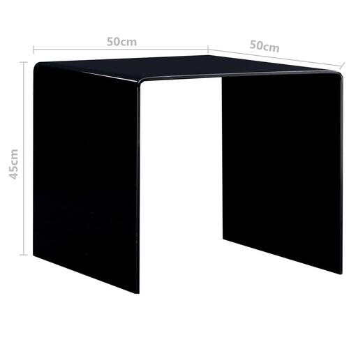 Sofabord 50 x 50 x 45 cm hærdet glas transparent