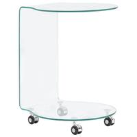 Sofabord 45 x 40 x 58 cm hærdet glas transparent