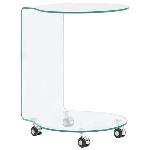 Sofabord 45 x 40 x 58 cm hærdet glas transparent