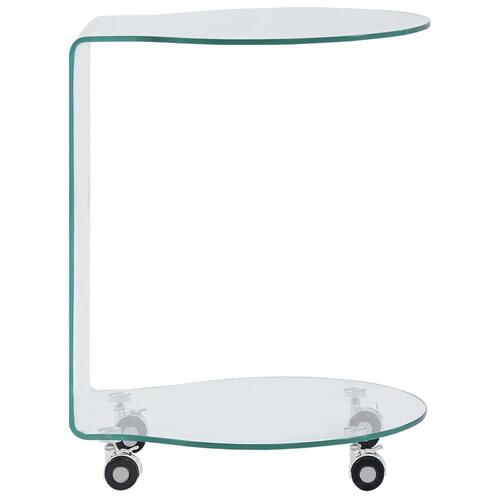 Sofabord 45 x 40 x 58 cm hærdet glas transparent