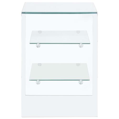Sofabord 50 x 40 x 56 cm hærdet glas transparent