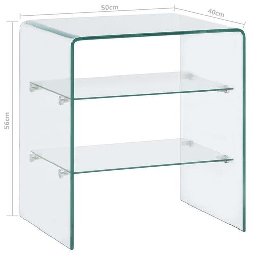 Sofabord 50 x 40 x 56 cm hærdet glas transparent