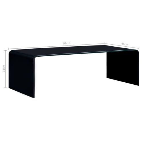 Sofabord 98 x 45 x 31 cm hærdet glas sort