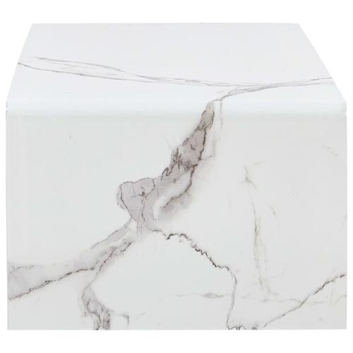 Sofabord 98 x 45 x 31 cm hvid marmor hærdet glas