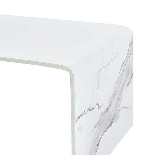 Sofabord 98 x 45 x 31 cm hvid marmor hærdet glas