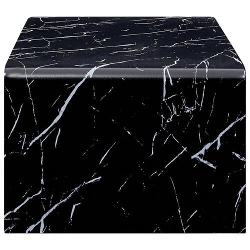 Sofabord 98 x 45 x 31 cm sort marmor hærdet glas