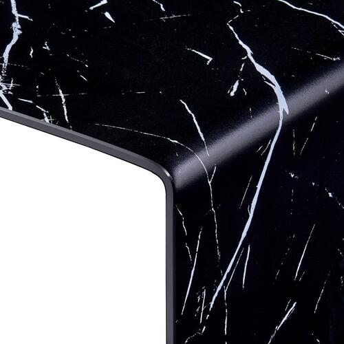 Sofabord 98 x 45 x 31 cm sort marmor hærdet glas