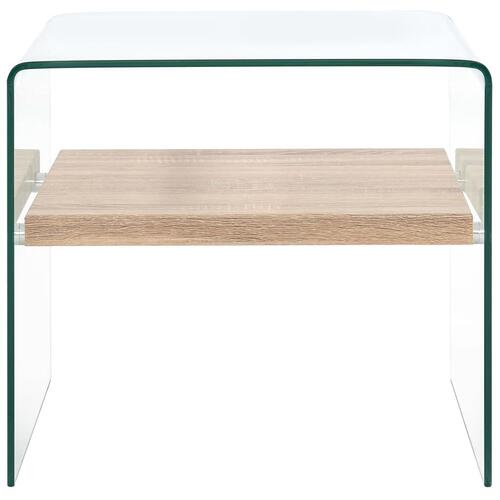 Sofabord 50 x 50 x 45 cm hærdet glas transparent