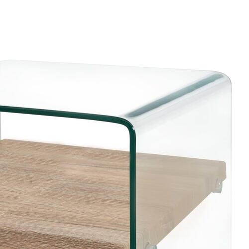 Sofabord 50 x 50 x 45 cm hærdet glas transparent