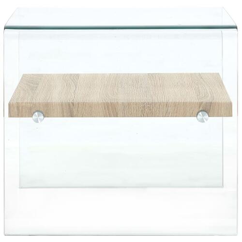Sofabord 50 x 50 x 45 cm hærdet glas transparent