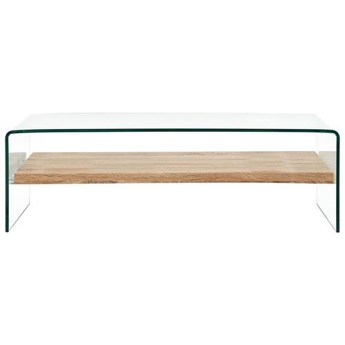 Sofabord 98 x 45 x 31 cm hærdet glas transparent