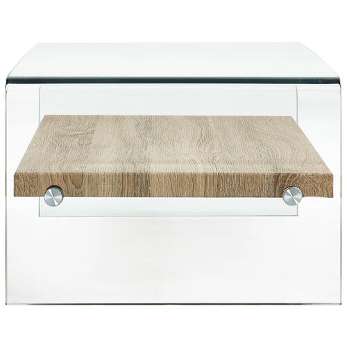 Sofabord 98 x 45 x 31 cm hærdet glas transparent