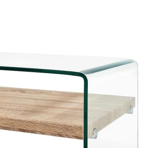 Sofabord 98 x 45 x 31 cm hærdet glas transparent
