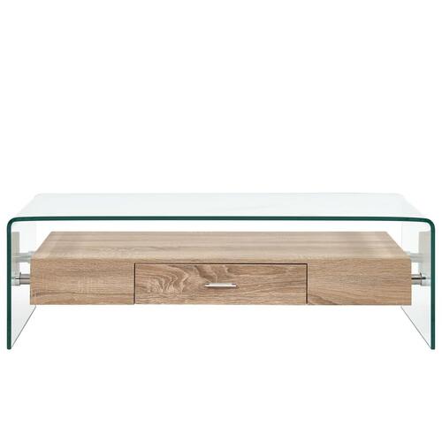 Sofabord 98 x 45 x 31 cm hærdet glas transparent