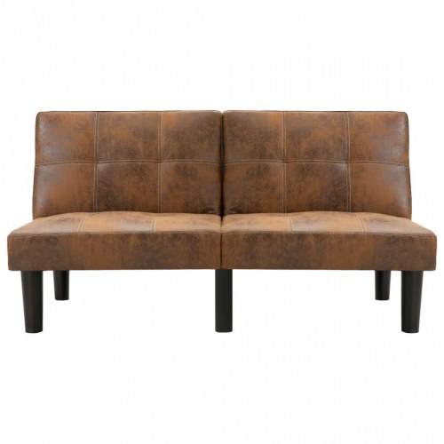 2-personers sofa imiteret ruskind brun