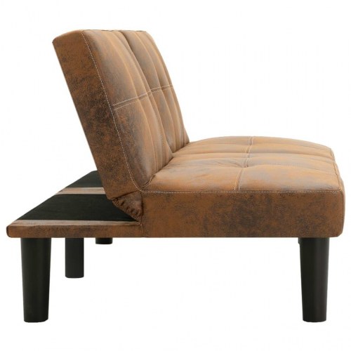 2-personers sofa imiteret ruskind brun