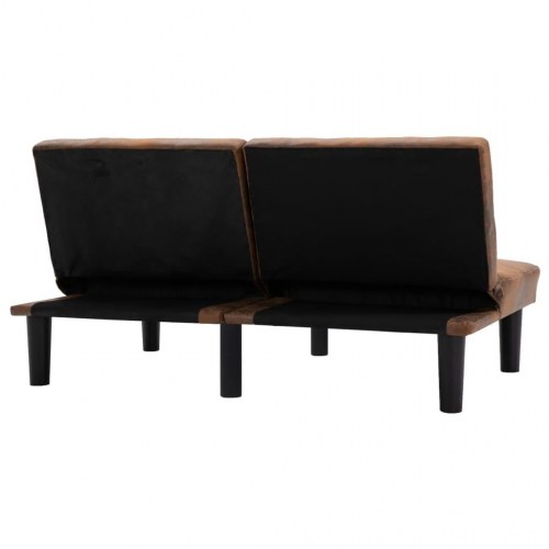 2-personers sofa imiteret ruskind brun