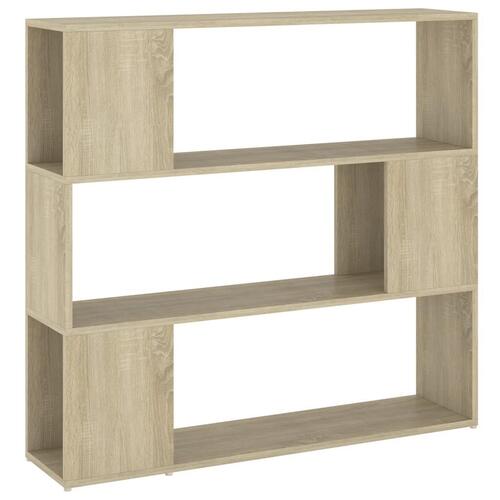 Bogreol/rumdeler 100x24x94 cm konstrueret træ sonoma-eg