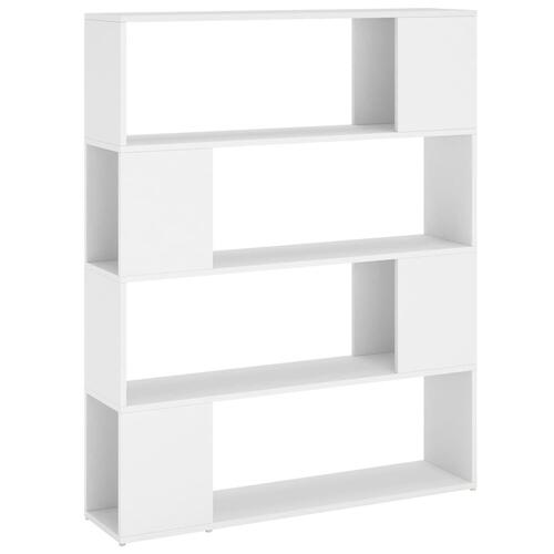 Bogskab/rumdeler 100x24x124 cm konstrueret træ hvid