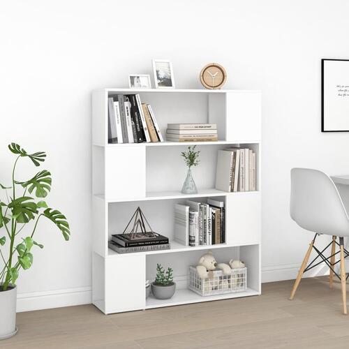 Bogskab/rumdeler 100x24x124 cm konstrueret træ hvid