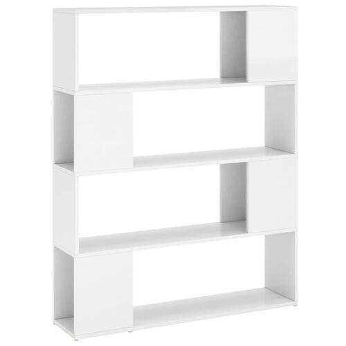 Bogskab/rumdeler 100x24x124 cm spånplade hvid højglans