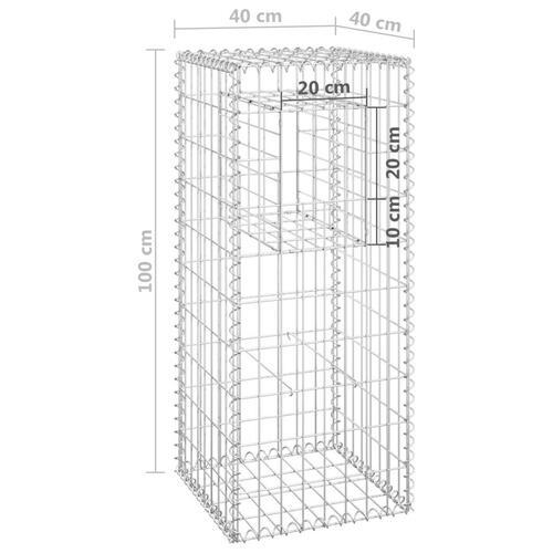 Gabionkurve 2 stk. 40x40x100 cm jern