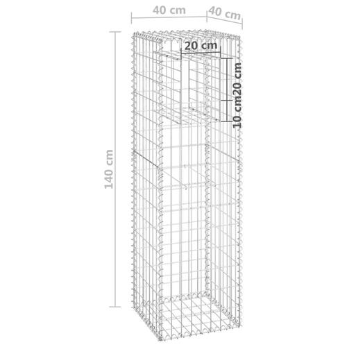 Gabionkurv 40x40x140 cm jern