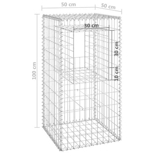 Gabionkurve 2 stk. 50x50x100 cm jern
