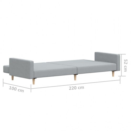 2-personers sovesofa stof lysegrå