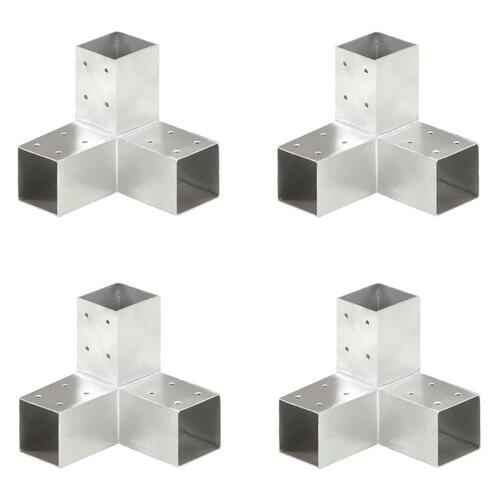 Stolpebeslag Y-form 4 stk. 71x71 mm galvaniseret metal