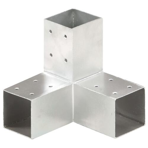 Stolpebeslag Y-form 4 stk. 71x71 mm galvaniseret metal