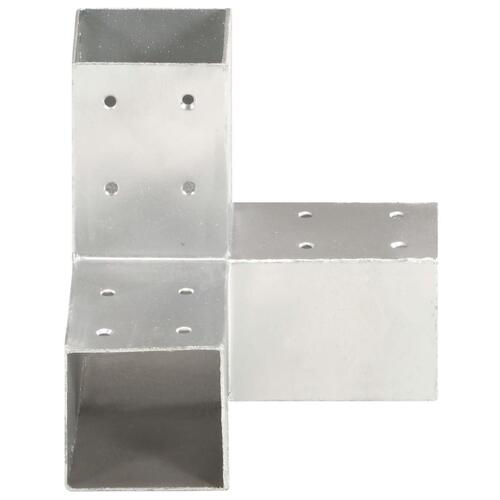 Stolpebeslag Y-form 4 stk. 71x71 mm galvaniseret metal