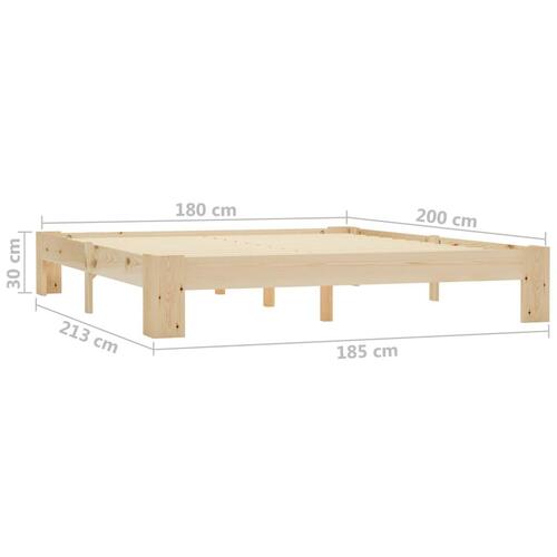 Sengestel massivt fyrretræ 180 x 200 cm