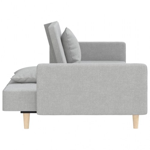 2-personers sovesofa med 2 puder stof lysegrå