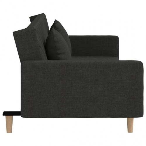 2-personers sovesofa med 2 puder stof sort