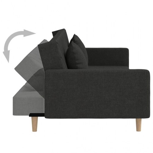 2-personers sovesofa med 2 puder stof sort